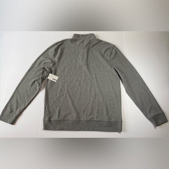NWT Sonoma Men’s Essential Pique Quarter-Zip Heather Gray Size L - Picture 2 of 13